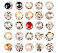 30 Pcs No Sew Invisible Buttons Pearl Brooch Button Women, Rhinestones Mini Brooch Pins, Decorative Pearl Brooch Fixed Pins For Women Diy Bag Blouses Clothing Shirt Blouse Shawl Coat