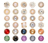 30 Pcs No Sew Pearl Buttons, No Sew Invisible Cover Up Buttons for Clothes, Removable Replacement Safety Brooch Fixed Pins Decorative Button for Women Clothing Shirt Dress Coat Shawl