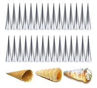 30 PCS Non-Stick Stainless Steel Cream Horn Molds - Large, 5" Big Size for DIY Cooking Danish Pastry, Lady Lock, Croissant, Ice Cream Egg Roll