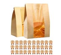 30 PCS Paper Toast Bread Bags With Transparent Windows, Bread Bags for Homemade Bread, Storing Sourdough Breads Bag for Biscuits, Snacks (9 * 4.7 * 2 in/12 * 5 * 3.5 in)