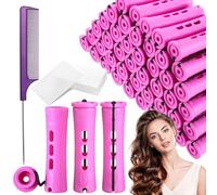 30 Pcs Perm Rods Set, 0.75 Inch Perm Rollers with 30 Perm Papers 1 Rat Tail Comb, Perming Rods with Elastic Rubber Band, Home Hair Perm Kits for Fashionable Curly Hair, Hairstyle Creation