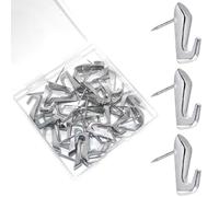 30 PCS Picture Hanging Nails Thumb Tacks for Wall Hangings, Heavy Duty Push Pins Wall Hooks for Drywall Cork Board, Picture Hanging Kit with Nails High Heel Silver