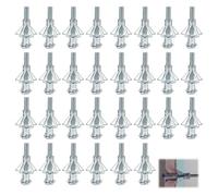 30 Pcs Plaster Board Wall Plug, Cavity Wall Fixings for Plasterboard, Hollow Wall Anchor Expansion Bolts for Plasterboard, Drywall, Brick, Wood Doors, Thin Metal,Concrete,Masonry
