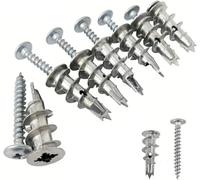 30 Pcs Plasterboard Fixings Heavy Duty, Metal Wall Plugs and Screws, Self Drill Drywall Fixings Set, Cavity Raw Plugs, Dry Wall Anchor for Plaster Boards, Composite Boards, Wooden Boards