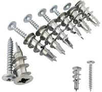 30 Pcs Plasterboard Fixings Heavy Duty, Metal Wall Plugs and Screws, Self Drill Drywall Fixings Set, Cavity Raw Plugs, Dry Wall Anchor for Plaster Boards, Composite Boards, Wooden Boards (1)