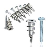 30 Pcs Plasterboard Fixings Heavy Duty, Metal Wall Plugs and Screws, Self Drill Drywall Fixings Set for Drywall, Hollow Wall Anchors, Shelving Installation, TV Mounting