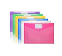 30 PCS Plastic Folders for Document A4 Size Envelopes with Snap Closure Clear File Bags for Office(Colourful)