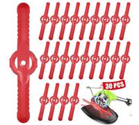 30 Pcs Plastic Grass Trimmer Blades, 135 mm Garden Mower Replacement Blades Cordless Lawn Mower Cutting Blades Lawn Strimmer Accessories Tool for Lawn, Garden, Orchard, Woods, or Pastoral