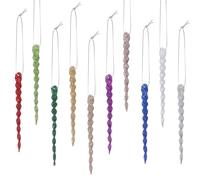 30 Pcs Plastic Icicle Twisted Plastic Icicle Christmas Ornaments Christmas Tree Hanging Decoration and Holiday Xmas Party Wedding Hanging(5.12 Inch,Multicolor)