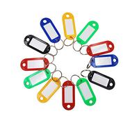 30 Pcs Plastic Reusable Luggage Tags with Key Rings ID Tags Key Rings for Car Office dell