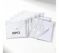 30 Pcs Plastic Wallets A6 - A6 Envelopes - Small Plastic Wallets with Popper- Clear Folders for Document Paperwork Storage and Office Organization Supplies for Office, School, Home