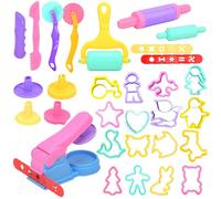 30 PCS Play Doh Tools Set Playdoh Accessories for Kids Playdough Cutters Clay Extruders Rollers Molds Playdoh Tools and Cutters, Creation Educational Toy Gift Set