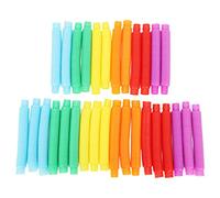 30 Pcs Pop Tubes Yellow Orange Blue Green 17mm Stretchable Bendable Pull Tube Toy