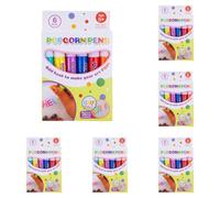 30 Pcs Popcorn Pens For Kids Diy Bubble Popcorn Drawing Pens, 6 Colours | Heat Activated 3D Puffy Pens 3D Puffy Embellish Decorate Graffiti Stationery For Greeting Birthday Cards Kids Christmas