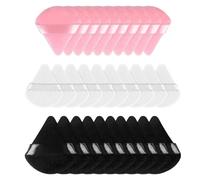 30 Pcs Powder Puffs, Triangle Powder Puff, Setting Powder Puff, Mini Powder Puff, Reusable Triangle Sponges Setting Puff Sponges Pads For Loose Powder Wet Dry Makeup (Black, White, Pink)