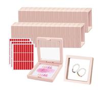 30 Pcs Press on Nail Storage Box 3D Floating Press On Nail Storage Box With 90 Pcs Adhesive Double Sided Tape and 30 Pcs Cards, PE Film Nail Packaging Cases for Nail Salon Nail Display Box Earrings