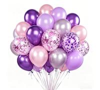 30 PCS Purple Balloon Set Chrome Pink and Purple Confetti Balloons Kit for K-Pop Idol Theme Party Kpop Inspired Birthday Decorations for Girls Fans Kpop Party Decorations (12 Inch)