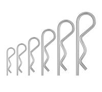 30 PCS R Clips Split Pins, Leryati Cotter Pins Assortment Kit with Storage box , 6 models Galvanized R-shaped pin Spring Hitch Cotter Pin Set , Cotters Clip for automotive garden tools tractors mowers