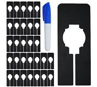 30 PCS Rectangular Closet Dividers with a Bonus Marker, Black Plastic Rectangle Clothing Size Dividers Writable and Reusable for Sorting Clothing Size, Color, Brand, Size 2” x 5.4’’