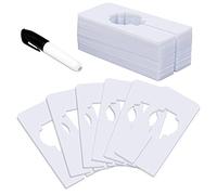 30 PCS Rectangular White Plastic Closet Dividers with a Bonus Marker, Writable and Reusable for Sorting Clothing Size, Color, Size 2” x 5.4’’(Inner Diameter 1.4”)