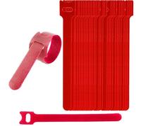 30-Pcs Red Reusable Fastening Cable Ties, 6-Inch Adjustable Cord Ties, Microfiber Hook Loop Cords Management Wire Organizer Wraps