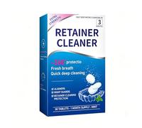 30 Pcs Retainer Cleaner Tablets - Mint Fresh Denture & Mouth Guard Cleaning Solution, Removes Odor, Stains & Plaque, Effective for Aligners, Night Guards & False Teeth