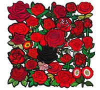 30 Pcs Retro Rose Iron on Patches Foo Girl, Vintage Mini Rose Flower Embroidery Valentines Applique Patches for Clothes Hats Jeans Dress T-Shirts Bags,Craft, Sewing,Fabric, DIY