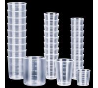 30 Pcs Reusable Plastic Measuring Cups, 30/50/100ml Resin Mixing Cups, Graduated Epoxy Mixing Cups, Measuring Jugs for Kitchen, Painting, Crafts, Laboratory