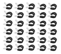 30 Pcs Rubber Lined P Clips - 8mm Stainless Steel Pipe Clips & Hose Clips Assortment - Heavy Duty Pipe Clamp Hose Clip Set for Securing Cables, Tubes and Lines
