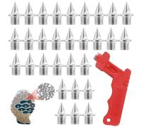 30 Pcs Running Spikes, 0.25in Track Spikes Replacement Set, with Spike Wrench Track,Stainless Steel Replacement Track Spike,for Sports Shoes Long Jump track and Field Sprint, Running Shoe Spikes