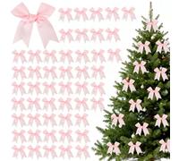 30 Pcs Satin Ribbon Bows with Glue Dots 8x8cm Cake Bows Ribbon for Gift Wrapping Balloon Ribbons for Crafting Bow Wrapping Paper for Birthday Party Wedding Decorations Bakery Candy Bags (Pink)