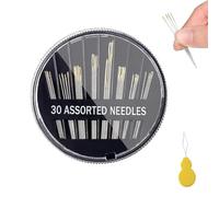 30 Pcs Sewing Needles Sharp Point, Large Eye Darning Needles, Hand Sewing Needle with Threaders, Embroidery Needle, Assorted Sizes Embroidery Mending Craft Sew Case (3.2/3.7/4/4.4/4.8/5cm)