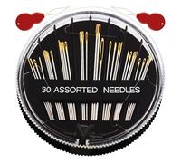 30 Pcs Sewing Needles, with 2 Needle Threaders, Double Color Hand Sewing Needles Large Eye, Assorted Sizes Embroidery Mending Craft Sew Case, Needle and Thread Kit for Beginners & Crafters Stitching