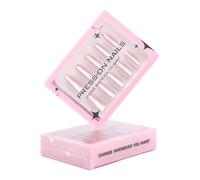 30 Pcs Shiny Press Claws Simple Cat Eye Stick Nails Elegant Artificial Nails Almond Shape with Nails for Women