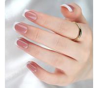 30 Pcs Short Artificial Nails White French Tip False Nails Press On Nails Simple Full Covers Stick On Nails For Woman