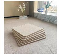 30 Pcs Short-pile Foam Interlocking Floor Mat Climbing Area Rugs Square Soft Fluffy Tiles With Border Play Mat Flooring Tiles For Home Decoration(Light Brown,10 pcs)
