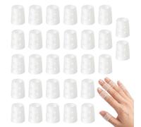 30 Pcs Silicone Finger Protectors, Reusable Finger Cots with Breathable Holes, Skin Picking Prevention Fingertip Covers for Cracked Hands & Hangnails (Clear)