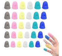 30 Pcs Silicone Guitar Finger Protector Covers Breathable Finger Thimbles Reusable Anti Slip Fingertips protector Pads Cover for Guitar Players