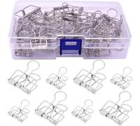 30 Pcs Silver Binder Clips Assorted Sizes Paper Clamps for Office School and Home Supplies (15 Small +15 Medium)