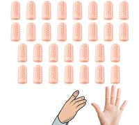 30 PCS Skin Color Silicone Finger Protectors,Reusable Elastic Finger Cots,Breathable Waterproof Fingers Protector for Cracking,Protection Arthritis,Injury,Cut,Keep Dressings Dry and Clean
