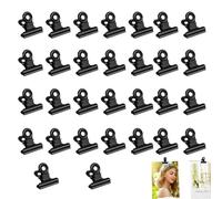 30 PCS Small Bulldog Clips, Mini Bulldog Clips, Bulldog Clips Small, Bull Clips, for Food Bags, Pictures Photos, Art Crafts, Home Office (Black 22mm)