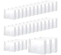 30 PCS Small Clear Makeup Bag, Mini PVC Waterproof Cosmetic Organizer Bags Portable Swimsuit Storage Bag Clear Organizer Pouches with Zipper for Women Men Travel Toiletry Vacation, 9.8" x 7.5"