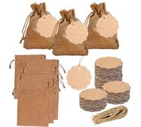 30 Pcs Small Hessian Bags with 30Pcs Tags and Cord, Small Hessian Bags with Drawstring Drawstring Wedding Favour Fabric Gift Bags Reusable Small Jute Bag for Jewellery Wedding Christmas