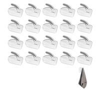 30 Pcs Small Sticky Hooks for Hanging,No Damage Wall Hooks Stick On,Plastic Self Adhesive Hook Heavy Duty,Clear Mini Hook,Removable Damage Free,Transparent Strong,For Kitchen Bathroom Door Window