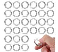 30 Pcs Spring O Rings, Trigger Metal Key Ring Clips, Spring Snap Clip Hooks, Round Split Rings, Circle Snap Clamp Clasp Keyring Buckle for Purse Strap Craft Jewelry Handbag Making Hardware