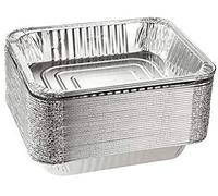 30 PCS Square 13X10X4cm Disposable Aluminum Foil Trays Tin Foil Pot Roasting Trays Containers for Baking Cooking Frozen Storage of Food
