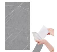 30 Pcs Stick on Tiles,30 X 15cm Self Adhesive Wall Tiles Waterproof Back Splash Marble Removable for Walls Bathroom/Kitchen/Living Room/Bedroom (Grey)