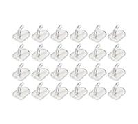 30 Pcs Sticky Hooks for Hanging, Clear Self Adhesive Plastic Hooks, Removable & No Damage Strong Wall Hooks for Kitchen, Bathroom, Door, Window - Transparent Mini Command Style Hooks