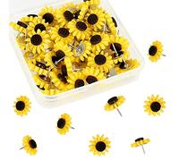 30 Pcs Sunflower Push Pins Flower Tacks Decorative Sunflower Thumb Tacks for Photos Wall Maps Bulletin Boards Cork Boards Offices Schools Supplies …