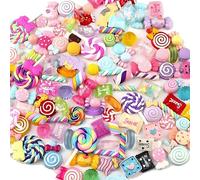 30 PCS Sweets Slime Charms Set Simulate Candy Resin Charm Cute Colourful Mixed Fake Candy Charms for Craft Making Ornament Scrapbooking DIY Crafts Supplies (Styles are Random)